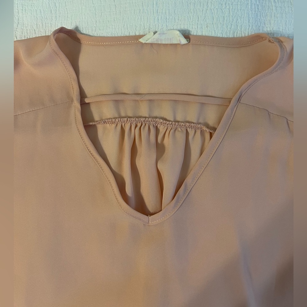 Pink Ruffled 3/4 Sleeve Blouse - Picture 8 of 13